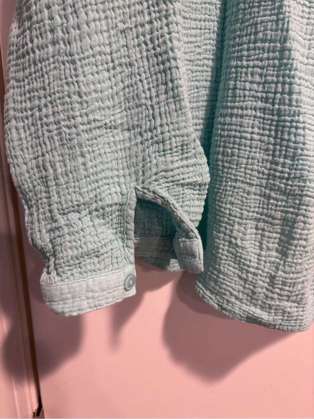 Chico's Textured Split Neck Collared Top - Picture 3 of 6